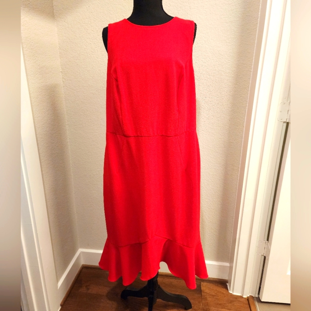London Times red Career Dress.  Size 16W. Beautiful lines and just like new.
